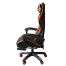 Sedia da Gaming Ergonomica 64x53x122-133 cm con Poggiapiedi in Similpelle Rossa