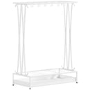 Portaombrelli 50x24x68 cm con Vaschetta per l'Acqua 21 Fori e 24 Ganci per Ombrello in Acciaio Bianco      
