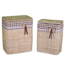 Set 2 Ceste Portabiancheria in rattan tobia naturale rettangolare 