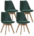 Set 4 Sedie 48,5x47x81,5 cm in Velluto Verde Smeraldo
