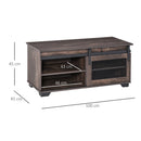 Tavolino Basso con Anta Scorrevole 100x45x45 cm in Legno Marrone Scuro