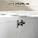 Credenza Buffet Elegante 120x38x86 cm con 2 Cassetti e 3 Armadietti in Legno Bianco      