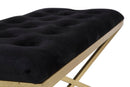 Panca Piramid 100x40x45 cm in Ferro e Spugna e Poliestere Oro e Nero