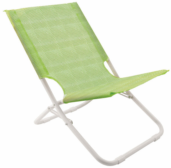 Set 3 Sedie Mare Spiaggine Pieghevoli in Acciaio Soriani Text Verde Melange online