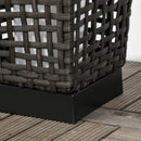 Lampada Solare da Giardino con Pannello di Ricarica 21x21x78 cm in Acciaio e Rattan Nero e Grigio