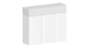Scarpiera 3 Ante e 1 Ripiano a Ribalta 114x35x100 cm Savona 3A 1R Bianco Opaco/Larice Bianco  