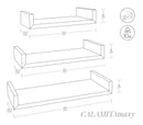 Set 3 Mensole da Parete 60-50-40x23,7x8 cm in Fibra di Legno Calamita Maxi  Rovere Grigio New