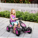 Go Kart a Pedali per Bambini 5-12 Anni 121x58x61 cm in Metallo e PP Rosa e Nero   