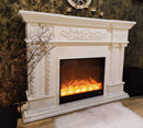 Camino Elettrico da Pavimento 116x150x33 cm Effetto Fiamma 1500W Montecarlo mini Marrone