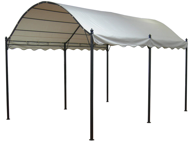 Box Auto da Esterno 3x4m in Acciaio e Poliestere Beige