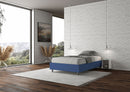 Letto 1 Piazza E Mezzo Senza Testata Imbottito in Similpelle Azelia Blu Varie Misure