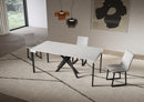 Consolle Allungabile 90-300x40x77 cm Saki Bianco Frassino Gambe Antracite 