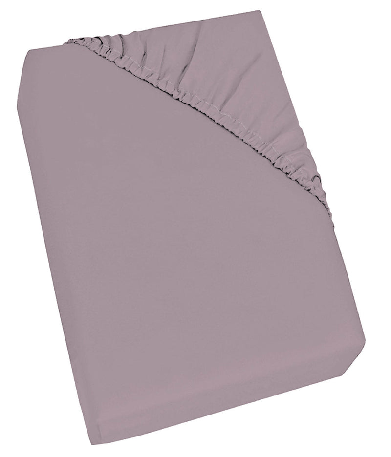 Lenzuolo Sotto con Angoli ed Elastico Tinta Unita in Cotone Rosa Antico Varie Misure