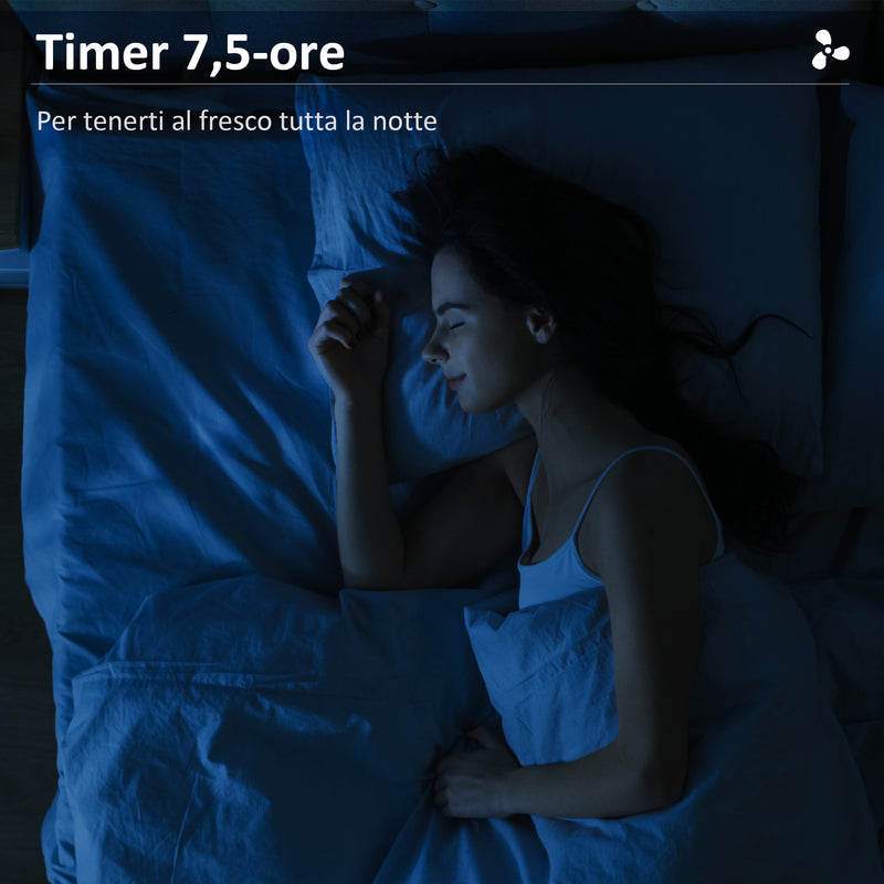 Ventilatore Nebulizzatore 90W a 4 Ruote con Serbatoio 3L 3 Modalità e 3 Velocità 50x40x125 cm Bianco e Nero  