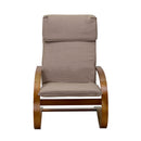 Poltrona  in Tessuto e Legno con Cuscino 67x82xH94cm Crema