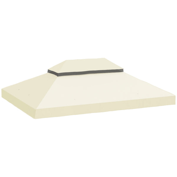 acquista Copertura per Gazebo da Giardino 400x 300 cm a 2 Livelli in Tessuto Oxford 600D con Fori di Drenaggio Bianco Crema