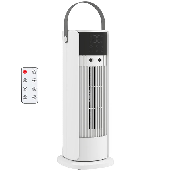 prezzo Ventilatore da Tavolo 16,8x16x41 cm con Nebulizzazione Telecomando Luci LED 3 Velocità Timer 10H Bianco