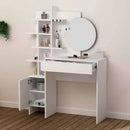 Mobile da Bagno con Specchio 105x35x151 cm in MDF Mup Bianco