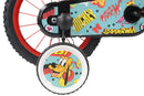 Bicicletta per Bambini 14" Disney Mickey Mouse Freni Caliper e Stabilizzatori in Acciaio Hi-Ten Rosso