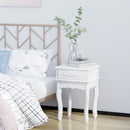 Comodino con Cassetto in Legno Bianco 40x35x60 cm 