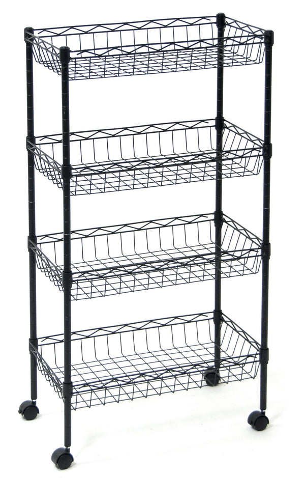 Carrello da Cucina 45x25x85 cm 4 Ceste in Metallo Fumer Derby Nero acquista