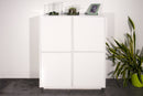 Credenza 4 Ante 100,1x41,4x126 cm Bloom Bianco Lucido