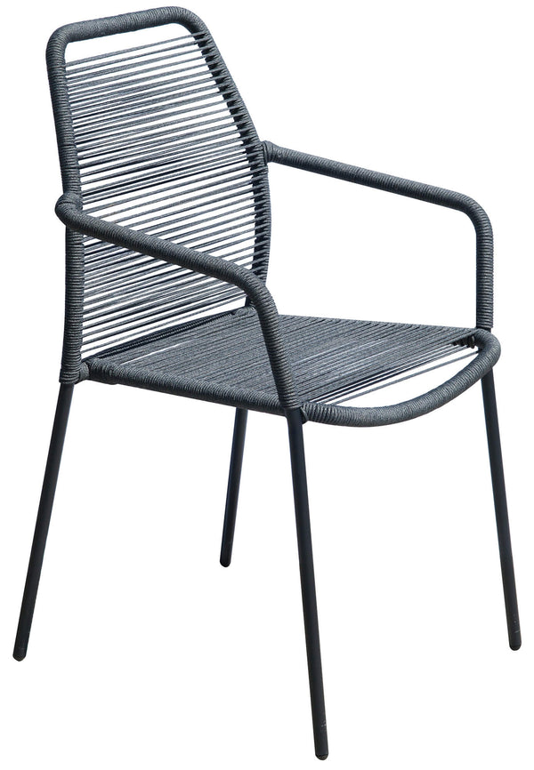 Sedia da Giardino in Ferro e Corda Vorghini Buccione Antracite acquista