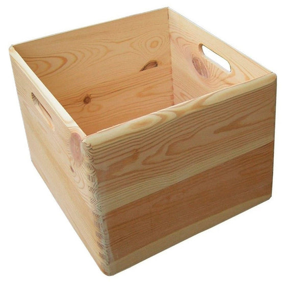 online Contenitore Box Salvaspazio Sovrapponibile 30x30x30 cm in Legno di Pino Naturale