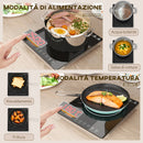 Piastra a Induzione 31x27x4,2 cm Potenza e Temperatura Regolabile con Pannello Touch in Plastica e Vetro Nero  