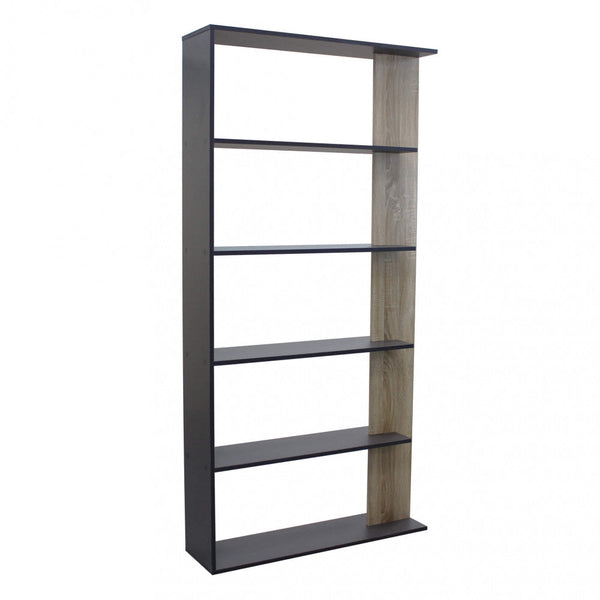 Libreria Alisha 90x23,5x180 h cm in Truciolare bilaminato Antracite sconto