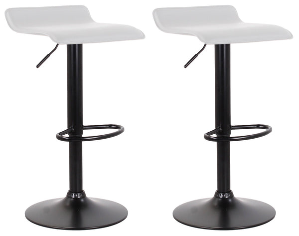 Set 2 Sgabelli 38x40x54/74 cm in Ecopelle con Base Nera Bianco online