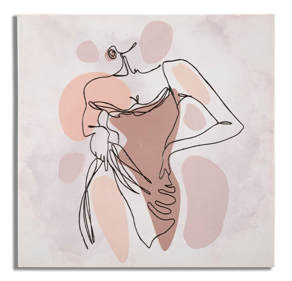 acquista Stampa Dipinta Lady 80x2,8x80 cm in Legno e Tessuto