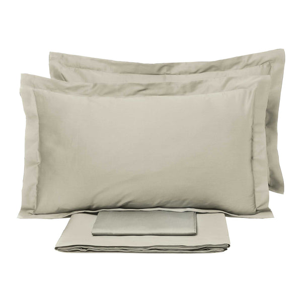 Set Lenzuola Matrimoniale Sopra Sotto e Federe Tinta Unita Garrini Clarice Sabbia prezzo