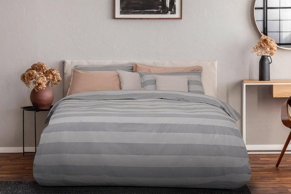 prezzo Copripiumino con Federa Stampato in Puro Cotone Cober Trendy Grigio Varie Misure