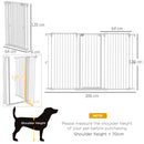 Cancelletto per Cani a 3 Pannelli Pieghevoli 206x120 cm Doppio Blocco in Acciaio e Plastica Bianco  