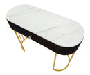 Consolle Fissa 1 Cassetto 100x43x74 cm in Metallo e Tessuto Imbottito Nero