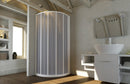 Box Doccia Semicircolare 1 Anta a Soffietto in PVC Apertura Laterale H185 cm Dorini Bianco Varie Misure