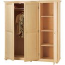 Mobile da Soggiorno 3 Ante in Legno Abete Grezzo 172x58x190cm Fumer Country