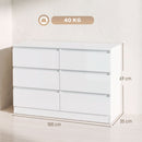 Cassettiera 6 Cassetti 100x35x69 cm in Pannello Truciolare Bianco      