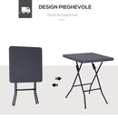 Tavolino Pieghevole da Giardino 60x60x74 cm  Marrone