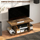 Mobile Porta TV Moderno 80x40x40 cm con Ruote e Freni Rivestimento in Melamina Marrone Rustico  