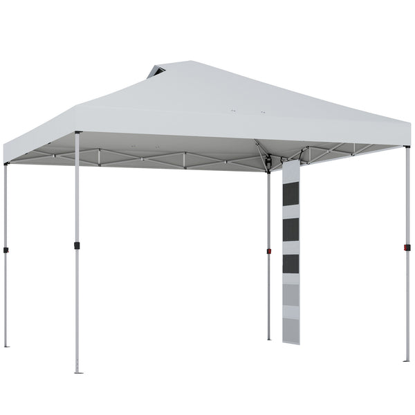 acquista Gazebo Pop Up da Giardino 293x293x272 cm con Tasche Portaoggetti e Sacchi di Sabbia in Tessuto Oxford Bianco