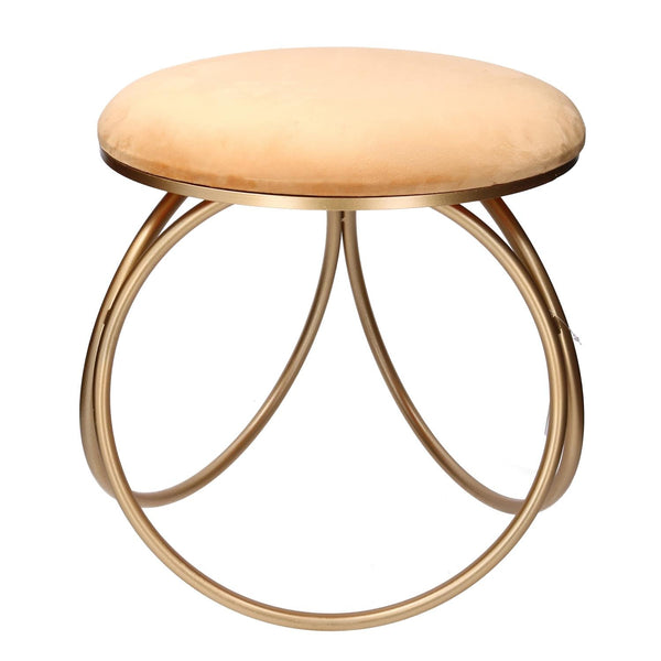 Pouf 44x42xh43 cm in Metallo e Velluto Ocra online