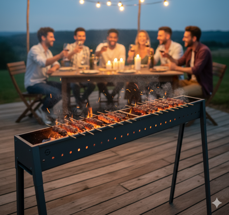 Cuoci Arrosticini a Carbone 100 cm Lisa Luxury Torino 100