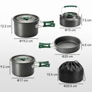 Set di Pentole Campeggio 4-5 Persone, Cucina Campeggio Alluminio, Grigio      