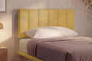 Letto 1 Piazza e Mezza con Rete Rivestita Microfibra Ocra Tessis Testata Vertical Varie Misure
