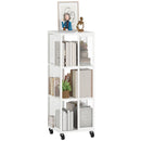 Libreria Moderna a 3 Ripiani 35x35x99 cm con Ruote in Metallo a Rete Bianco  