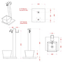 Fontana da Giardino con Rubinetto Base Vaschetta e Portagomma Belfer 42/QRRV Antracite