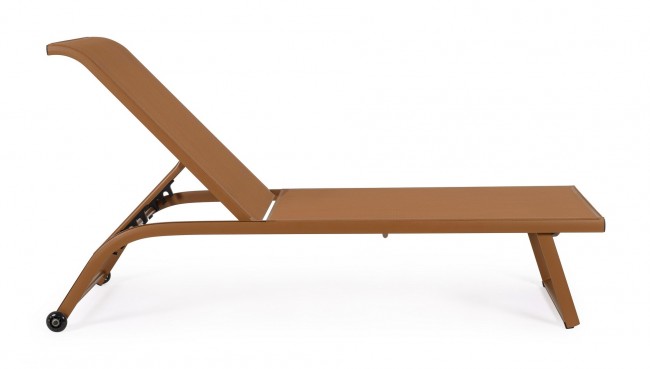 Set 2 Lettini Prendisole da Giardino 70x182x91,5h cm con Ruote Taylor Pecan 