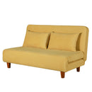 Divano Letto 2 Posti 146x91x82cm in Tessuto Giallo